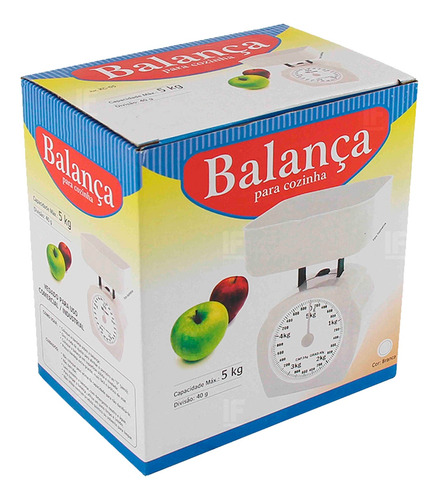 Balança Para Cozinha Medidora De Alimentos Analogica Até 5kg Capacidade máxima 5 kg Cor Branca