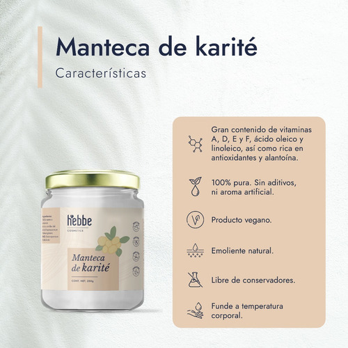 Imagen 2 de 10 de Manteca De Karité Pura 250 Gramos Extra-hidratante