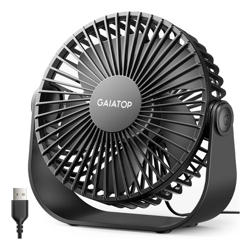 Ventilador De Escritorio Conexion Usb De 3 Velocidades 14 Cm Negro Negro Plástico 3