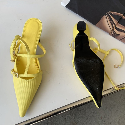 Nihay Zapatos De Tacón Con Punta Para Mujer Sandalias