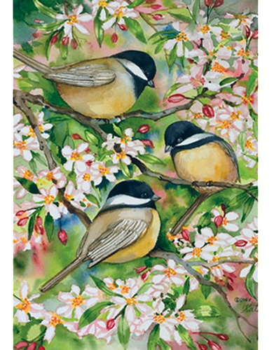 Toland Home Garden 107078 Sweet Chickadees Bird Flag 28x40 P