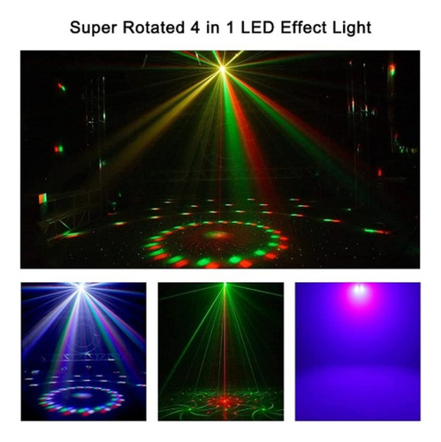 Luz De Festa 50 W 4 Em 1 Controlador Dmx Estroboscópio Bola