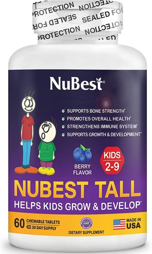 Nubest Tall  Crecimiento Niños  2 A 9 Años  60 Tabletas