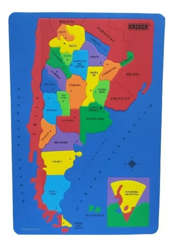 Mapa Didáctico Argentina Kreker Goma Eva Rompecabezas