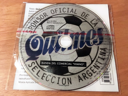 Banda Comercial Quilmes Cd Mundial Futbol Corea Japon 2002