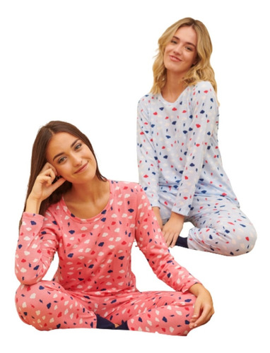 Pijama Invierno Mujer Algodón Estampado Emmy Art. 5704 S/xl
