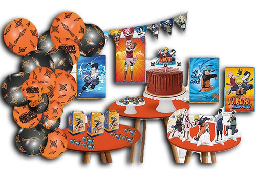 Kit Festa Decoração Só Um Bolinho Naruto Shippuden Completo