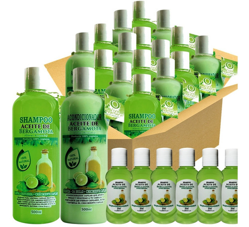 6 Shampoos 6 Acondicionador Aceite De Bergamota +12 Muestras