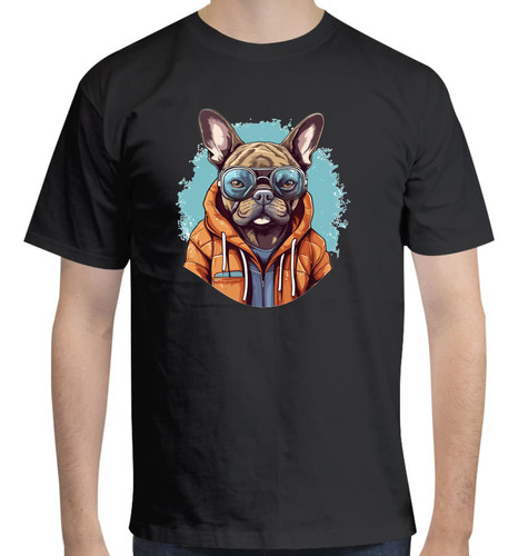 Playera Diseño Bulldog Francés Con Chamarra - Perro