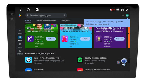 Multimidia Universal Slim 9p Android 14 12gb 256gb 4g 360°