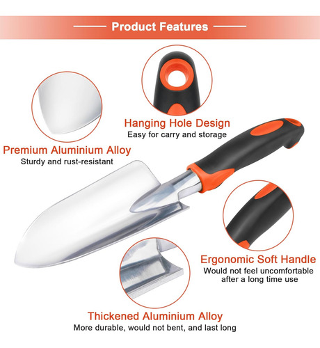 Pala De Jardinería Resistente Con Mango Ergonómico