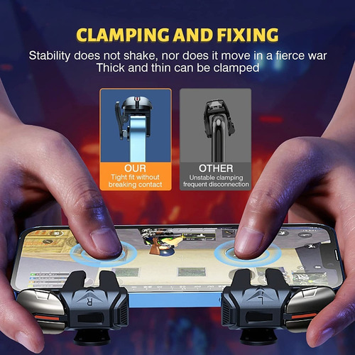 Gatillos Celular Feilibake F6 Con 4 Botones + Dedales Gamer