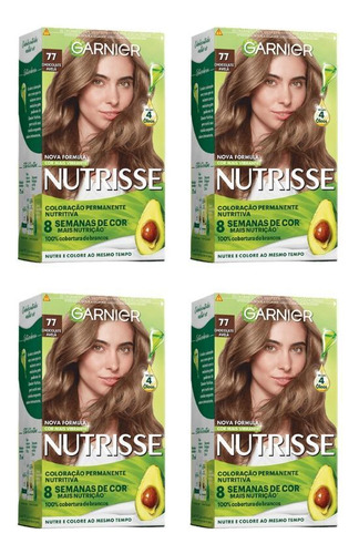 Coloraçao Nutrisse 77 Louro Medio Marrom Dourado-kit C/4un