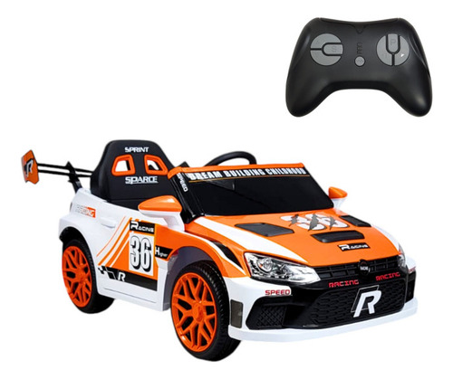 Montable Electrico Para Niños Carro Rally Con Control Color Naranja
