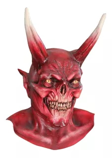 Mascara De Diablo Latex The Red Devil Demonio Red Halloween