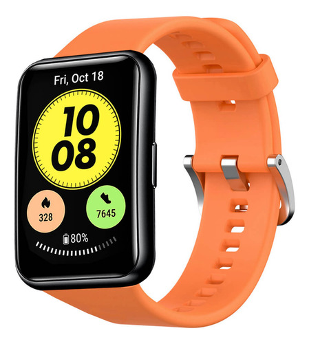 Correa Compatible Con Huawei Watch Fit Naranja