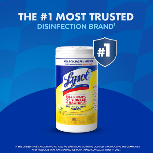 Toallitas Desinfectantes Lysol, Multisuperficie, Limón Y Lim