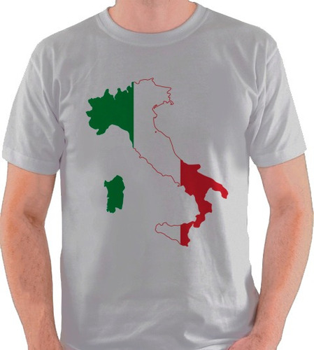 Camiseta Itália País Mapa Bandeira Italy Camisa Blusa