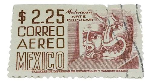 Timbre Postal De Correos Mexicano 2.25 Michoacanarte Popular