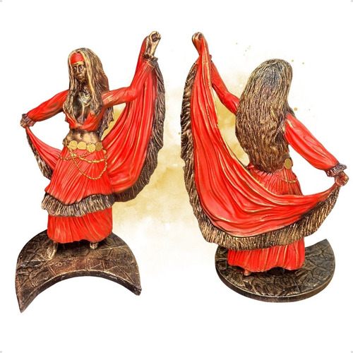 Estátua Cigana 25cm Resina - Umbanda/ Candomblé Cor Vermelho