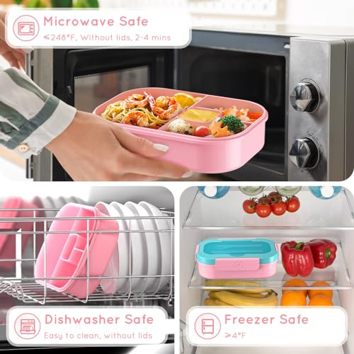 Fiambrera Para Niño Y Adulto, Lonchera Bento Con 4 Compartim