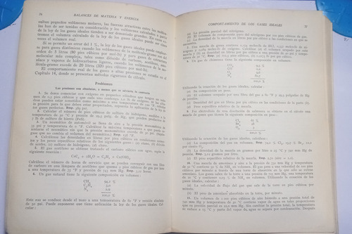 Principios De Los Procesos Químicos Volumen 1 Hougen (Usado)