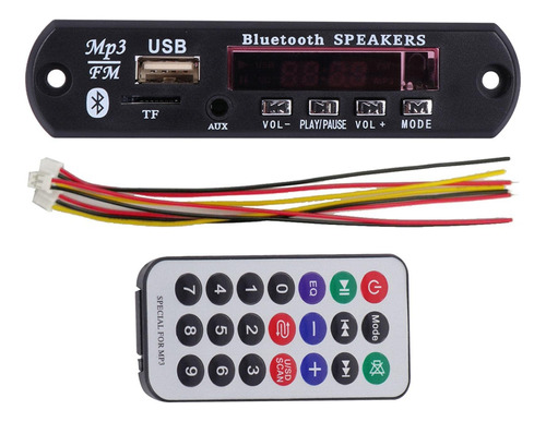 Modulo Reproductor De Audio Bluetooth Usb Sd Fm Auxiliar