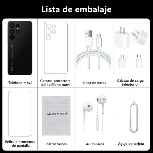 Teléfonos Inteligentes Android Baratos S23 Ultra Negro 6.1 En 1gb Ram 8gb Rom