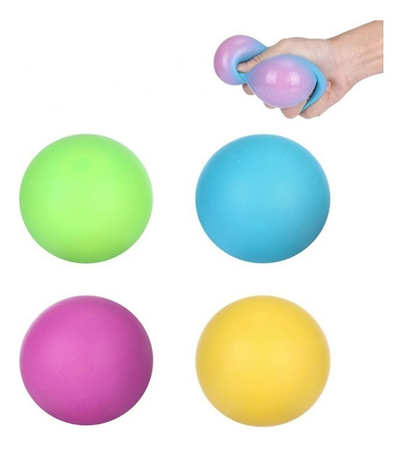 Juguete Colorido Squeeze Ball Stress Para Adultos Y Niños, 4