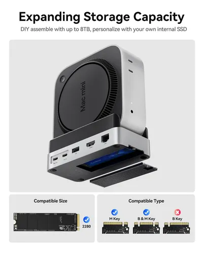 Orico Concentrador De Aluminio 10 En 1 Para Mac Mini M4 Co