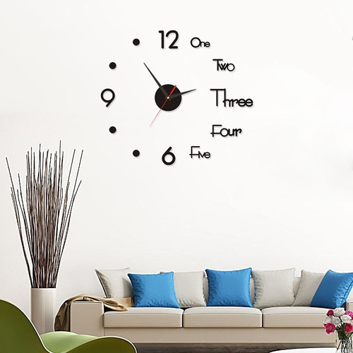 Imagen 1 de 1 de Reloj De Pared Mural 3d Decoración Para Casa, Oficina 