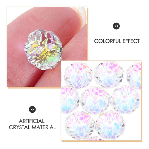 40 Cuentas De Cristal Facetado: Cuentas De Diamantes De Imit