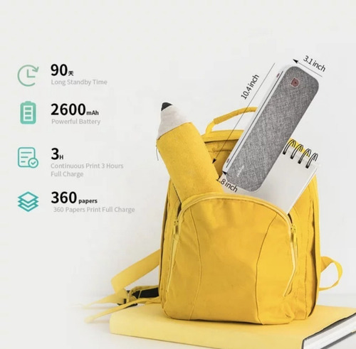Impresora Portátil A4, Inalámbrica Bluetooth