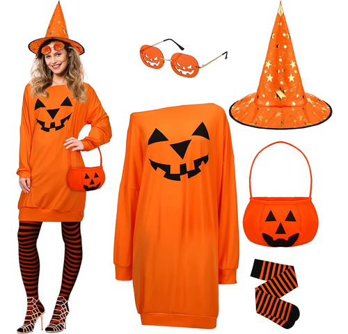 Eurzom Halloween Disfraz De Calabaza Para Mujer Accesorios D