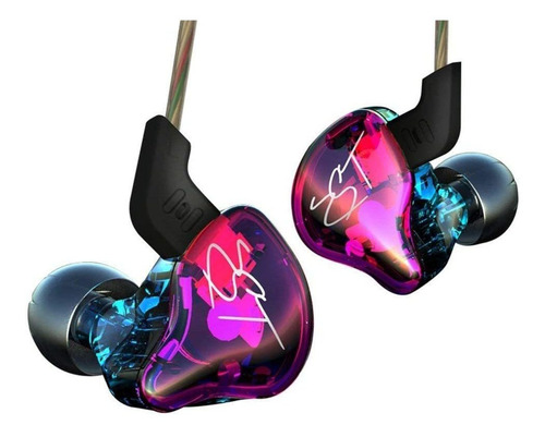 Imagen 2 de 3 de Auriculares in-ear KZ ZST with mic x 1 unidades purple y blue