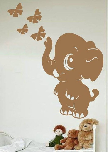 Vinilos Decorativos Infantiles Elefante Grande Mariposas