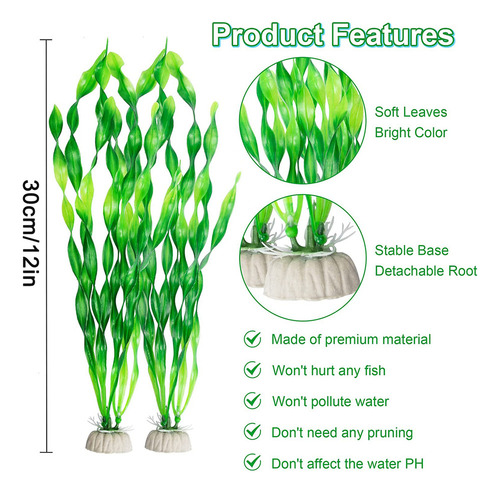 D Planta Acuática Verde Artificial For Decoración De Acuario