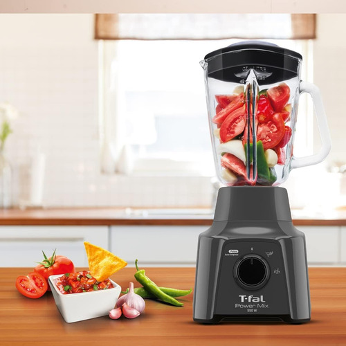Licuadora T-fal Powermix 550w 2 Vel Vaso Vidrio 1.25l Negro