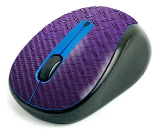 Mouse Inalambrico Misghtyskins Fibra De Carbono Morado