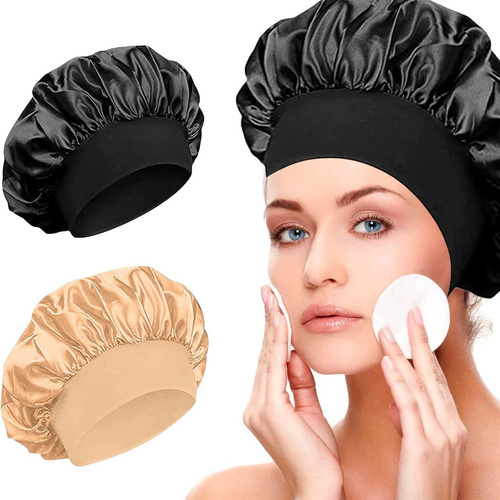 Gorro Para Dormir, Gorro De Pelo, Gorro De Satín Curly 2pzas
