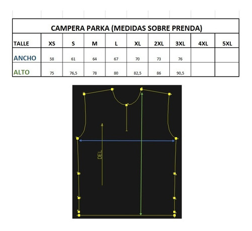 Campera Parka Empresa Azul Impermeable Interior Matelaseado