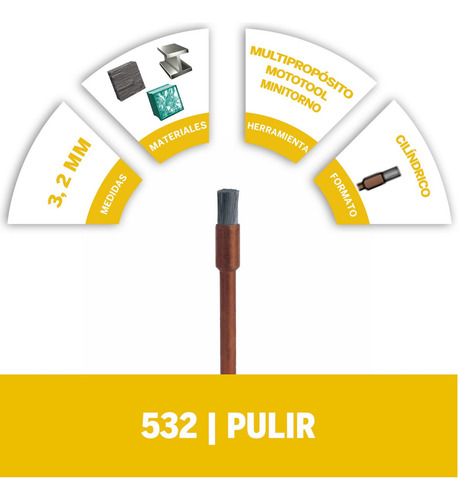 Cepillo Pulir Limpiar Dremel 532 Minitorno Dremel X 2 Unidad