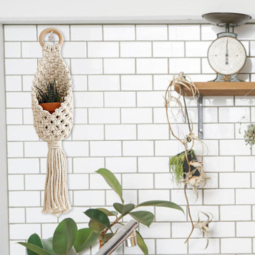 Cesta De Almacenamiento De Pared Boho Decoración Del Hogar D