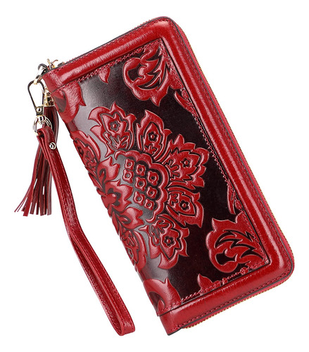 Pijushi Billeteras De Cuero Para Mujer, Cartera Floral Con T