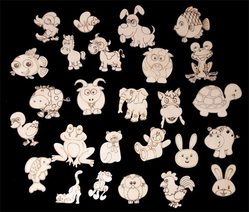 1000 Formitas Animales Surtidos Fibrofacil  Souvenir  4cmts 