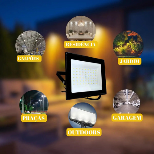 Refletor Led 100w Ip66 Área Externa Holofote Blindado Bivolt