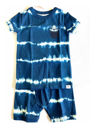 Pijama Gap Nene 4 Años Batik 2 Piezas Short Remera En Azul