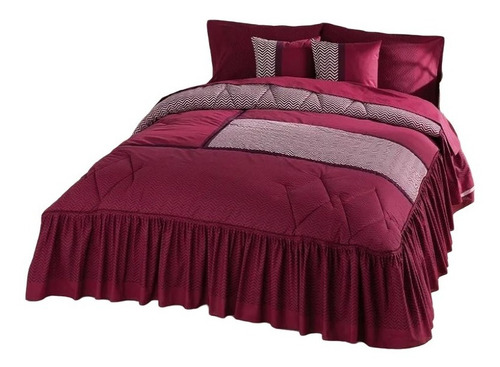 Colcha Milan Vino Matrimonial C/2 Cojines