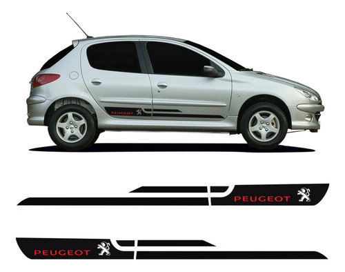 Adesivo Lateral Peugeot 206 207 Faixa P/ Portas Decorativo