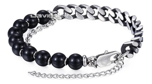 Pulsera De Hombre Y Mujer Piedra Onix Acero Moda 2020 Il